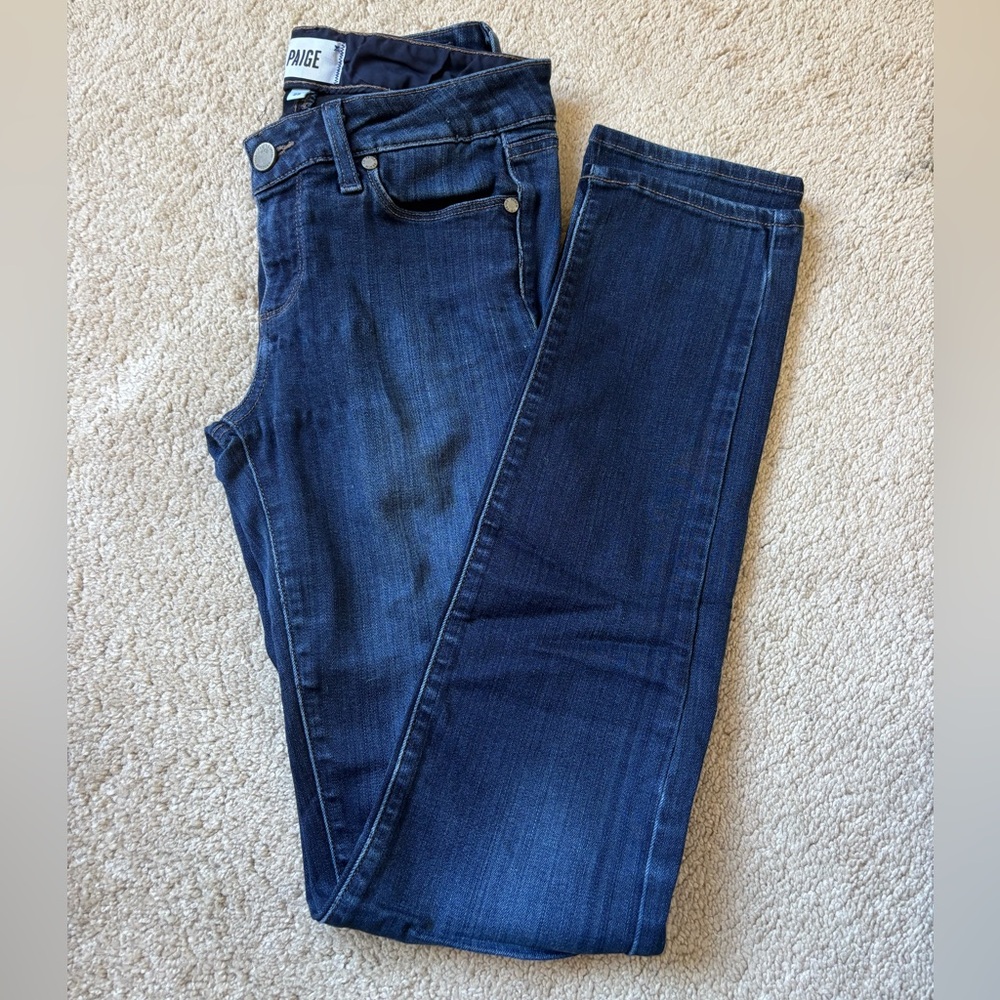 PAIGE Women's Dark Blue Skinny Jeans